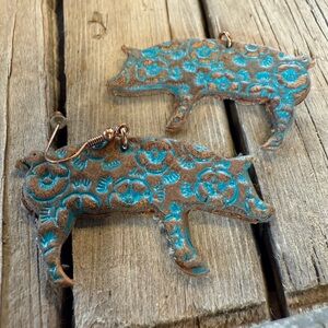 Western Leather Stamped Piggies NWOT